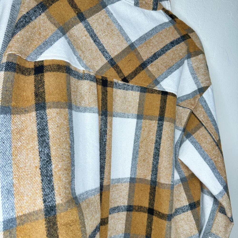 NWT Amazon Automet Plaid Flannel Button Down Fall Shirt Jacket Shacket Large - Picture 11 of 14